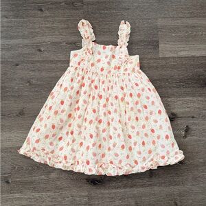 Joie Cream Dress with Pink Strawberry Print